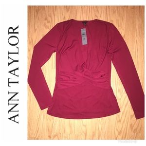 Ann Taylor Petite Faux Wrap Blouse